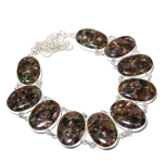 Watermelon Tourmaline Handmade 925 Sterling Silver Gift Necklace 18 w4g62