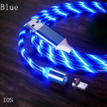1M magnetiline laadija voolav LED valgus Micro USB Type-C laadimiskaabel iPhone'ile Samsun Blue'le IOS
