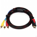 3RCA-HDMI-&uuml;hilduv test punutud traatadapterid 3RCA-HDMI-&uuml;hilduv l&uuml;liti juhe