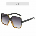 Mustad ruudukujulised &uuml;lisuured p&auml;ikeseprillid naiste suure raamiga v&auml;rvilised p&auml;ikeseprillid naiste peegliga Oculos Unisex gradientidega hiphopi varjundid As Picture