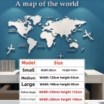 3D akr&uuml;&uuml;l maailmakaart Euroopa v&auml;ljaanne seinakleebis Small valge