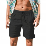 Suvemood Meeste Puuvillased L&uuml;hikesed P&uuml;ksid Hawaii Ranna Stiilis Kerged Hingavad Taskutega L&uuml;hikesed P&uuml;ksid Pingutusn&ouml;&ouml;riga Vabaaja L&uuml;hikesed P&uuml;ksid L must
