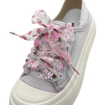 Uued 2,6 cm laiused lamedad tr&uuml;kimustriga pitsist kingapaelad tossudele, organza unistuslik lumel&otilde;ng, l&auml;bipaistvad kingapaelad naistele, 1 paar 100cm beež