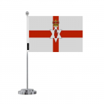 Drapeau de Bureau - Irlande du Nord - 14 x 21 cm - Pol&uuml;ester - J&auml;lgimine recto/verso - Acier oks&uuml;deerimata