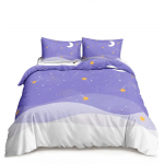 Kawaii Kuu T&auml;htine &Ouml;&ouml;taevas Tekikott Komplekt Sinine Roosa Lilla T&auml;ht Galaktika Voodipesu Komplektid T&auml;issuurus Poistele T&uuml;drukutele Tekikate EU single(135x200cm)