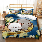Armas BuBu Karu kawaii Voodipesukomplekt Joonisfilm Anime Kogu Hooaja Tekikott Pehme Tekikott ja Padjap&uuml;&uuml;rid &Uuml;hekohaline/Kahekohaline/Queen/King 135X200cm-2pcs