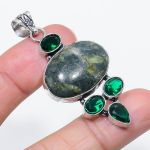 Natural Gogunjula, Diopside 925 Sterling Silver Jewelry Pendant 2.36 t0m01