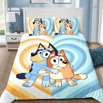 Kohandatud Multikas B-Blueys Bandit Chilli Tekikott Padjap&uuml;&uuml;r Voodipesukomplekt T&auml;iskasvanud Poiss T&uuml;druk Magamistuba Lapsed &Uuml;hekohaline Kahekohaline US Twin 172x218cm