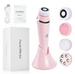 4-&uuml;hes elektriline n&auml;opuhastushari Sonic Waterproof Rotate laetav n&auml;opuhastusseade pooride puhastaja nahahooldusvahend