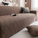 Žakaarmustriline sametist triibuline diivanikate, elastne veniv kaitsekate, kaunistus elutubades, magamistubades ja kontorites - vastupidav ja libisemiskindel Four people [applicable to 235-300cm sofa]