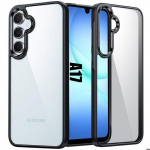 Coque de Protection - BOOLING - Samsung Galaxy A17 4G/5G - Silicone Noir avec Dos Transparent en PC