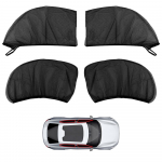 ESJNNK Auto Kardin, Auto S&auml;&auml;sev&otilde;rk, Komplekt 4 tk, Eesmine K&uuml;lgaken, Tagumine K&uuml;lg 75*65cm must