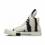 Converse Turbodrk Chuck Taylor All Star 70 Hi Rick Owens Drkshdw Sherpa Sebra muster Valge Must Unisex 37