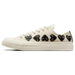 Comme des Gar&ccedil;ons PLAY x Converse Chuck 70 Low Multi Heart - Milk Black Unisex tossud Cream Egret A08150C 39
