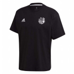 Adidas Captain Tsubasa Mugav Vabaaja Jalgpalli &Uuml;mmarguse Kaelusega L&uuml;hikeste Varrukatega T-s&auml;rk Meeste Topid Must GK3442 S