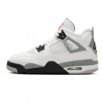 Air Jordan 4 Retro OG GS Valge Tsement 2025 Laste Tossud Tech-Hall Must Tulepunane IB4171-100 35.5