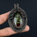 Draakonivere Jaspis 999 Vasktraadiga &Uuml;mbritsetud Ripats, K&auml;sit&ouml;&ouml;na Valmistatud Gemstone Ripats Ehted, Kingitused Abikaasale T&auml;iesti Uus Ripats 2.55 Inches