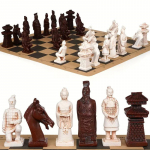 Uus Suur Imiteeritud Vana &Scaron;akk 3D Terracota Armee Vaik &Scaron;akiklotsid Vana T&ouml;&ouml;tlusega Nahast &Scaron;akilaud 43cm/16.93Tolli