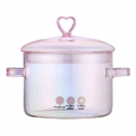 Kahe k&otilde;rva ja k&auml;epidemega mittekleepuv borosilikaatklaasist supipott - Ideaalne haudamiseks ja nuudlite keetmiseks, l&auml;bipaistev disain. 1500ML