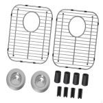 2 Kitchen Sink Grids Bottom Rack Premium Stainless Steel Easy to Clean Anti Rust Dish Drying