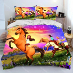 Multikas Vaim Vabad Hobused Tekikott Komplekt 2_3 tk Poistele T&uuml;drukutele Twin Queen Suurus Tekikott Padjap&uuml;&uuml;r Voodi AU Single 140x210cm