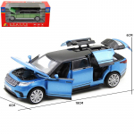 1/32 Range Rover Velar Pikendatud Sulamist Limusiin Metallist Valatud Auto Mudel Vilkuv Muusikaline Laste M&auml;nguautod Kingitus sinine