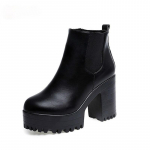 Botas Mujer Mood naiste saapad kandilised kontsad platvormid Zapatos Mujer PU nahast reie k&otilde;rged saapad Mootorjalatsid 36 must