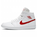 Air Jordan 1 Mid 'White University Red' Naiste Jordan BQ6472-106 36