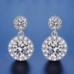 S925 Sterling H&otilde;bedast Moissaniidi K&otilde;rvar&otilde;ngad: Lihtsad &uuml;mmargused k&otilde;rvar&otilde;ngad D-v&auml;rvi 1-karaadise moissaniidiga. 1 Carat Zircon