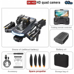 Uus P17 5G GPS-droon, professionaalne 8K HD &otilde;hufotograafia, nelja kaameraga k&uuml;lgsuunaline takistuste v&auml;ltimine harjadeta neljakopteri m&auml;nguasi 1 battery valge/must