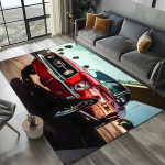 3D F-Ford Mustang v&otilde;idus&otilde;iduauto mootorratta vaip elutuppa, magamistuppa, kodu diivani kaunistamiseks, lasteala vaip libisemiskindel p&otilde;randamatt 60*90cm