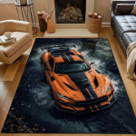 Oranži v&otilde;idus&otilde;iduauto tr&uuml;kiga vaip magamistuppa elutuppa voodi k&otilde;rvale diivani juurde p&otilde;randamatt moodne kodu kaunistus ala vaip suur suurus 60*90cm