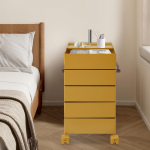 5-korruseline 360&deg; p&ouml;&ouml;rlev metallist kapp diivani k&otilde;rvale, valge/oranž/khaki/kollane iseseisev hoiuriiul 41,5*31,5*61 cm k&ouml;&ouml;kidesse kollane