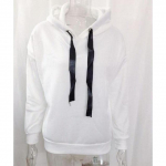 Lahtine pealismantel, pikkade varrukatega kapuutsiga pullover, suur pl&uuml;&uuml;s paksendatud sviiter keskmine pikk kampsun, naljakas Euroopa stiilis kapuutsiga naiste tops XXXL valge