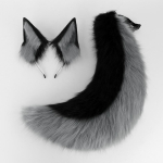 2 tk/komplekt Loomakarvadest Fursuit K&otilde;rvad Saba Halloweeni Peo Cosplay Peakatted Pl&uuml;&uuml;sist Metsloom Hundi SABAD Rebase K&otilde;rvad Juuksepael Karvane Koer COS Saba black