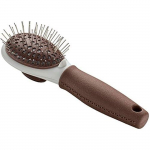 Brosse auto-nettoyante - HUNTER - S - Ergonomique - Pr&eacute;vention de la mue - Pour chiens pruun