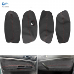 VW Passat B5 1998 1999 - 2005 jaoks Auto ukse k&auml;etoe paneeli nahast punase &otilde;mblusega kate Sisemised lisatarvikud Liistud Ainult vasakpoolse rooliga 4