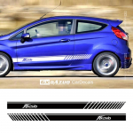 Rallisportlikud triibud m&otilde;lemal k&uuml;ljel autoukse liistude kleebised Ford Fiesta ST RS luukp&auml;ra jaoks 2008-2018 3-5 auto kere dekoratsioonikleebised Gloss Black