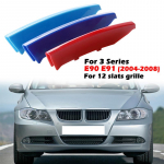12 liistuga neeru esiv&otilde;re kleebis triip katteklamber trimmi M-Sport dekoratiivosad sobivad BMW 3. seeria E90 E91 jaoks Grille Clip