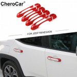 8XRed Door Handle erts Cover Trim Bezel Ring For Jeep Renegade 2016-