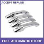 4 pcs Exterior Door Handle Cover for GMC Yukon with 4 Keypad Chrome Silver Tone