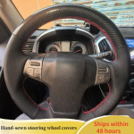 Car Steering Wheel Cover For Isuzu D-Max MU-X 2013 2014 2015 2016- ized Microfiber Leather DIY Steering Wheel Braid Black Thread