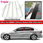 Kroomitud Auto Ukse Keskmise Samba Akna Keskmine BC Samba Posti Katte Liist BMW 3. Seeria Sedaanile E90 2005-2012 Peegli Efektiga Kleebis Chrome