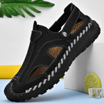 Suvised meeste nahast sandaalid K&auml;sitsi valmistatud hingavad rannasandaalid 46