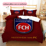 FC Heidenheim Mustriga Voodipesu Kodu Dekoor S&uuml;nnip&auml;evakingitus (1 * tekikott + 2 * padjap&uuml;&uuml;ri, ilma s&uuml;damikuta) 135x200cm