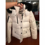 Moose meeste ja naiste 3/4 pikkusega sulejope - rebasesulgedega krae, l&uuml;hike mudel, paksenenud mantel XL valge