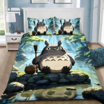 Anime tekikott padjap&uuml;&uuml;r voodipesu komplekt T-TotoroS Kawaii T&auml;iskasvanud Poiss T&uuml;druk Magamistoa kaunistus Lapsed &Uuml;he- ja Kahekohaline Suur suurus 150*200cm 3pcs