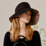 DakS Women S Navy Check contraSt Linen Floppy Hat Dbhe3e122bk Single option