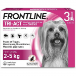 Frontline Tri-Act chien - Anti-puces anti-tiques pour chien S - 5-10kg - 3 pipettes