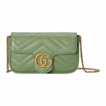 Gucci GG Marmont Seeria Vintage Logo Tepitud Nahast Minikott &Otilde;lakott Naistele Roheline 476433-DTDHT-3408 Basic Set (Bag+Dust Bag)